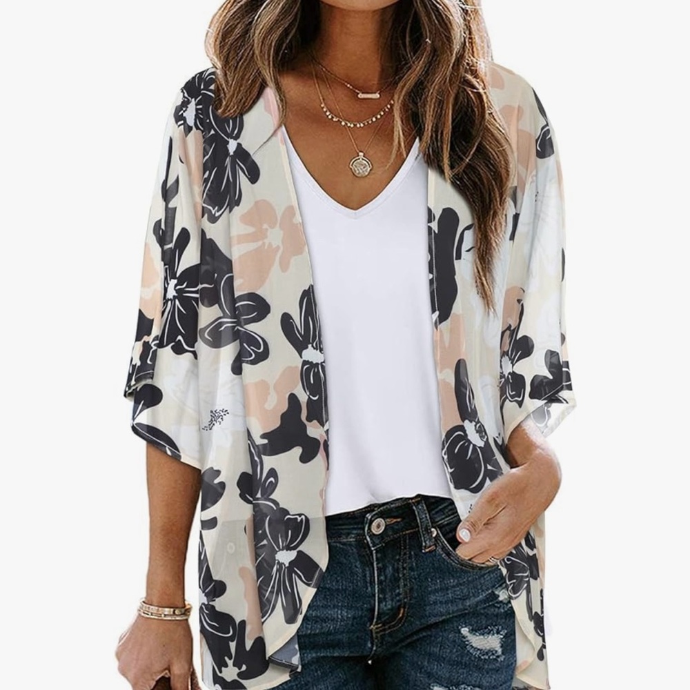 Stylish Floral Kimono Cardigan